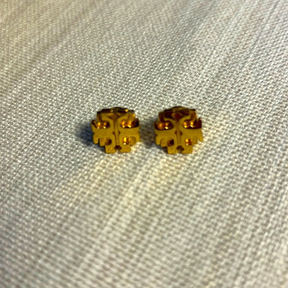Authentic Tory Burch “T” logo stud earrings